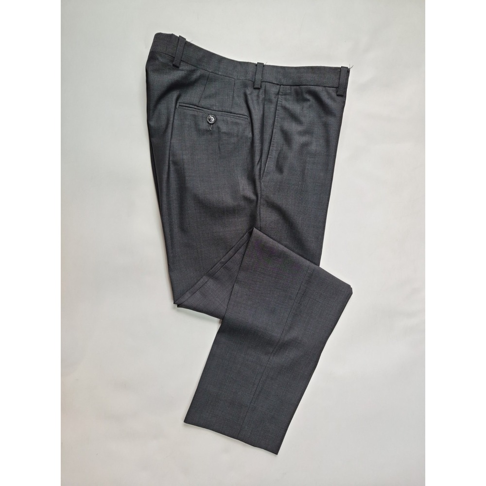 Ted Baker Mens Slim Fit Flat Front Wool Dress Pants 34x33 Gray Jefferson TB66249